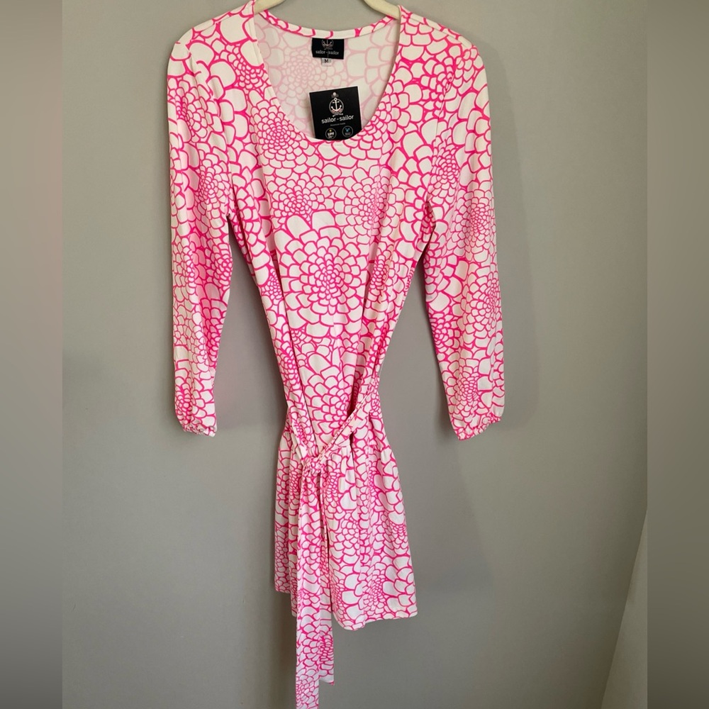 New Sailor-Sailor Pink & White Stretchy Dress Size Medium